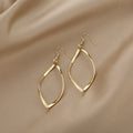 Elegant Shiny Alloy Twisted Diamond Hoop Drop Earrings For Women Exaggerated Geometric Dangle Earrings view 4