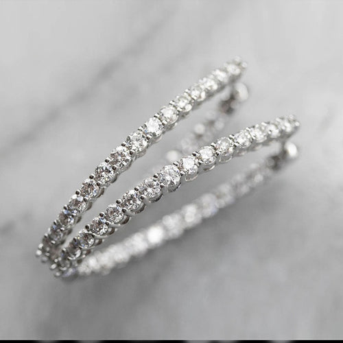 Fashion Large Hoop Earrings For Women With Micro Pave Zircon, Trendy Nightclub Jewelry