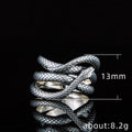 Vintage Silver Plated Snake Ring, European American Style Unisex Serpent Finger Jewelry view 5