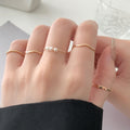 Vintage Pearl Plain Band Ring Set For Women view 1
