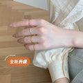 Vintage Pearl Plain Band Ring Set For Women view 3