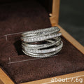 Exquisite Micro Paved Zircon Ring, European American Creative Cross Ring For Women Jewelry view 5