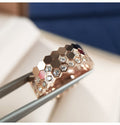 Korean Design Fashion Honeycomb Ring, Delicate Minimalist Beehive Jewelry For view 2