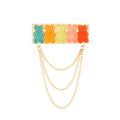 Cute Japanese Style Bear Alloy Brooch With Chain Creative Backpack Decorative Badge Pin view 5