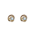 Korean Style Alloy Double Circle Pearl Rhinestone Stud Earrings for Women view 5