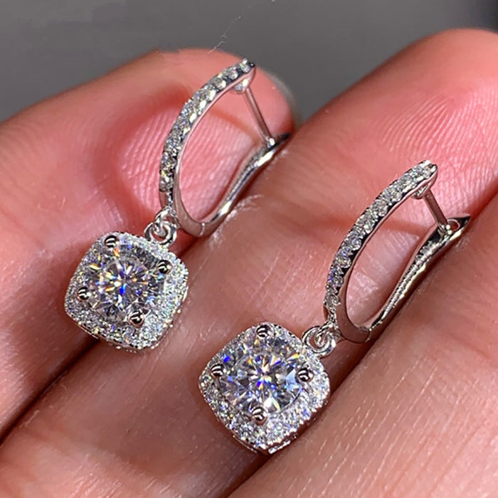 Elegant Micro Pave Zircon Huggie Earrings For Women, Versatile European Fashion Jewelry