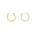 Korean Vintage Gold Alloy Small Hoop With Square Bead Charms Elegant Minimal Fashion Earrings view 5