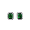 Elegant Square Full Pave Green Zircon Stud Earrings, Fashion Jewelry For Women view 5