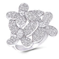 Luxury Women's Flower Shape Colorful Zircon Ring European American Party Jewelry view 1