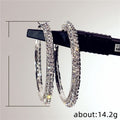 Oversized Rhinestone Big Hoop Stud Earrings For Women European Street Style Fashion Jewelry view 5