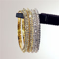 Oversized Rhinestone Big Hoop Stud Earrings For Women European Street Style Fashion Jewelry view 2