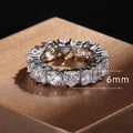 European Fashion Rectangle Heart Zircon Ring For Women, Statement Full Band Couple Jewelry view 5
