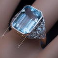Fashion Platinum Plated Engagement Ring With Large Square Cubic Zirconia Stone view 5