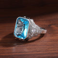 Fashion Platinum Plated Engagement Ring With Large Square Cubic Zirconia Stone view 2