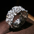 Luxury Women's Full Pave Zircon Ring European Style Fashion Party Finger Jewelry view 3