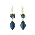 Korean Elegant Fox Blue Crystal Zircon Rhinestone Dangle Drop Earrings view 5
