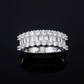 Copper Platinum Plated Trapezoid Square Zircon Ring For Women Luxury Fashion Jewelry view 3