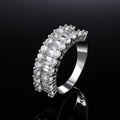 Copper Platinum Plated Trapezoid Square Zircon Ring For Women Luxury Fashion Jewelry view 4