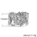 Creative Vine Leaf Cubic Zirconia Women Ring Fashion Party Jewelry Accessory view 5