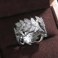 Creative Vine Leaf Cubic Zirconia Women Ring Fashion Party Jewelry Accessory view 2