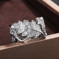 Creative Vine Leaf Cubic Zirconia Women Ring Fashion Party Jewelry Accessory view 3