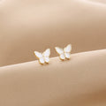 Elegant Korean Style Small Butterfly Enamel Studs With 925 Silver Pins For Women Fashion Earrings view 2