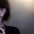 Gold Plated Alloy Silver Post Asymmetric Geometric C Hoop Hollow Minimalist Korean Earrings view 3