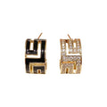 Gold Plated Alloy Silver Post Asymmetric Geometric C Hoop Hollow Minimalist Korean Earrings view 5