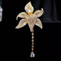 Alloy Zircon Flower Brooch Pin For Elegant Suit Decoration view 4
