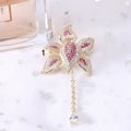 Alloy Zircon Flower Brooch Pin For Elegant Suit Decoration view 3