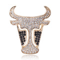 Alloy Rhinestone Bull Head Brooch Pendant Pin For Apparel view 1