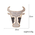 Alloy Rhinestone Bull Head Brooch Pendant Pin For Apparel view 5