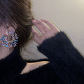 Iridescent Irregular Geometric Alloy Drop Earrings With Silver Pins, Statement Light Luxury Style view 1