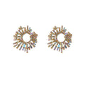 Iridescent Irregular Geometric Alloy Drop Earrings With Silver Pins, Statement Light Luxury Style view 5