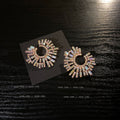 Iridescent Irregular Geometric Alloy Drop Earrings With Silver Pins, Statement Light Luxury Style view 2