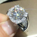 2021 Spring New Women Zircon Wedding Ring European American Imitation Platinum Plated Jewelry view 1