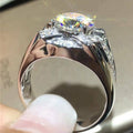 2021 Spring New Women Zircon Wedding Ring European American Imitation Platinum Plated Jewelry view 3