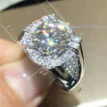 2021 Spring New Women Zircon Wedding Ring European American Imitation Platinum Plated Jewelry view 5