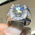2021 Spring New Women Zircon Wedding Ring European American Imitation Platinum Plated Jewelry view 2