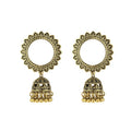 Vintage Bohemian Geometric Round Alloy Bell Tassel Drop Earrings For Women Ethnic Statement Earrings view 5