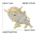 Alloy Rhinestone Calf Brooch Pin For Suit Lapel Decoration view 5