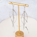 Elegant Bohemian Long Leaf Ribbon Chain Tassel Alloy Statement Drop Dangle Fashion Earrings view 4