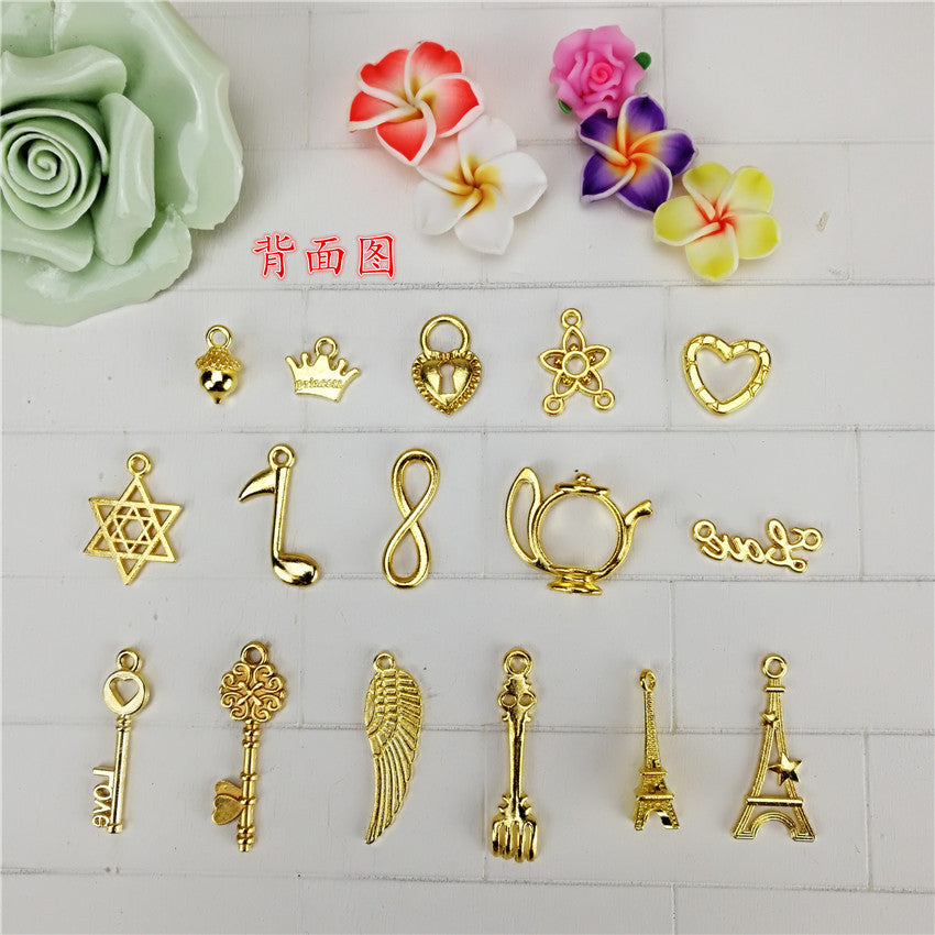 Gold-Tone Alloy Charm Pendant Assortment for DIY Jewelry