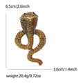 Vintage Alloy Rhinestone Snake Brooch For Suits And Coats view 6