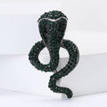 Vintage Alloy Rhinestone Snake Brooch For Suits And Coats view 4