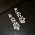 Baroque Style Alloy Full Rhinestone Tassel Long Drop Earrings With Silver Pins view 4
