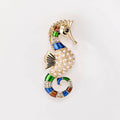 Alloy Pearl Seahorse Brooch Pin For Ocean Theme Accessories view 5
