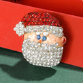 Alloy Enamel Rhinestone Santa Claus Brooch For Christmas Clothing view 2