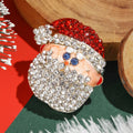 Alloy Enamel Rhinestone Santa Claus Brooch For Christmas Clothing view 4