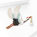 Alloy Enamel Crane Brooch Pin For Qipao Dress Accessories view 3